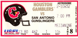 1985 Houston Gamblers USFL Ticket Canvas